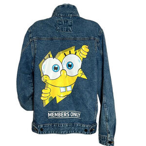 MEMBERS ONLY SpongeBob SquarePants button up denim jacket BNWOT